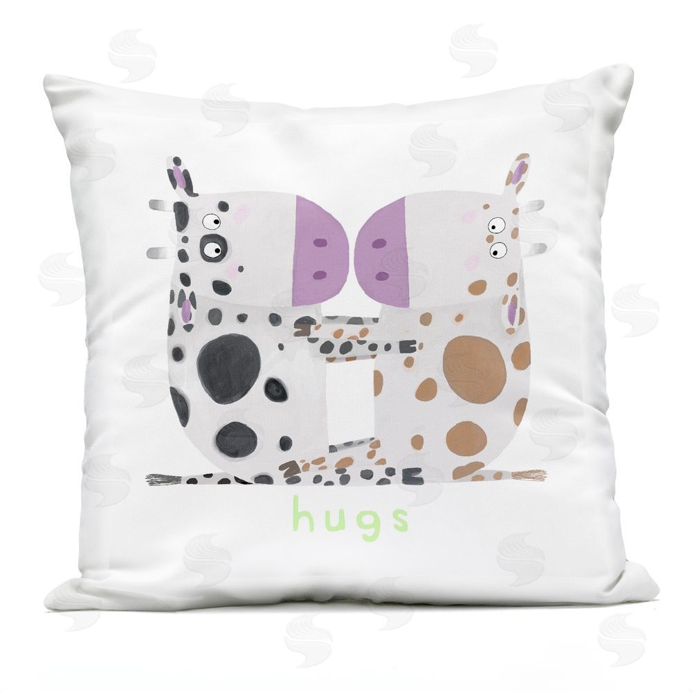 Carla Daly Cow Hugs Symmetry Outdoor Printed Throw Pillow
