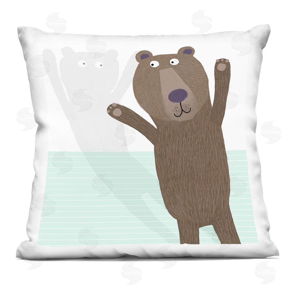 Carla Daly Whimsical Bear Shadow Printed Throw Pillow