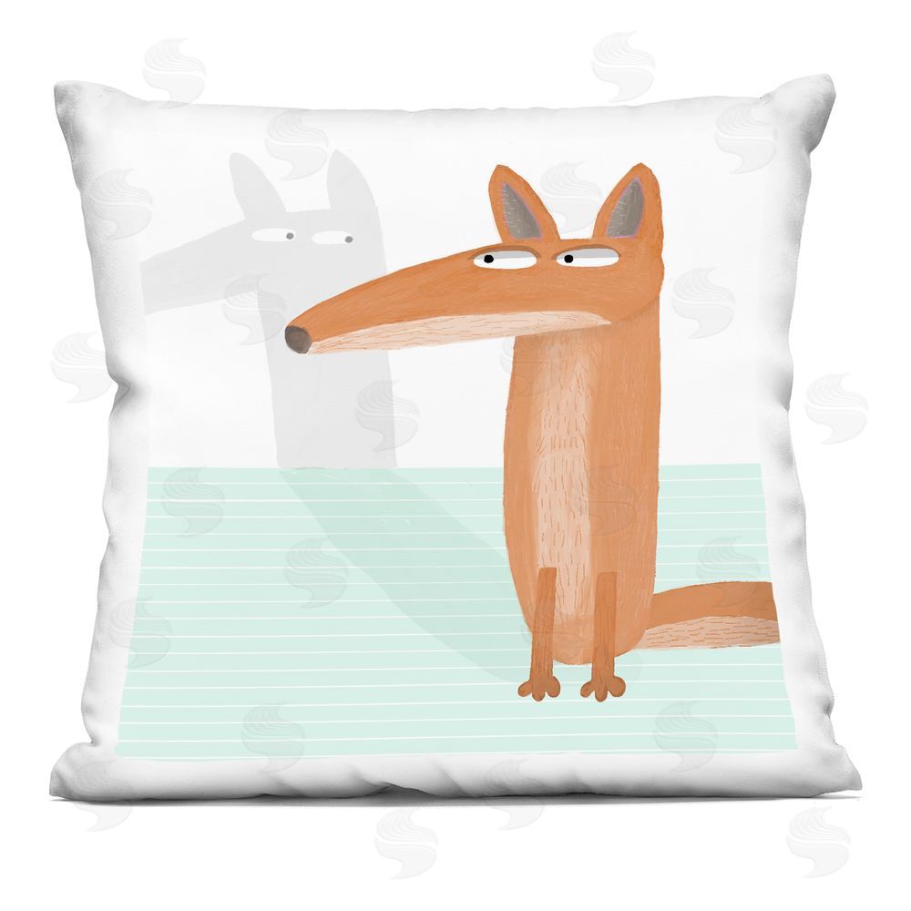 Carla Daly Whimsical Fox Shadow Printed Throw Pillow