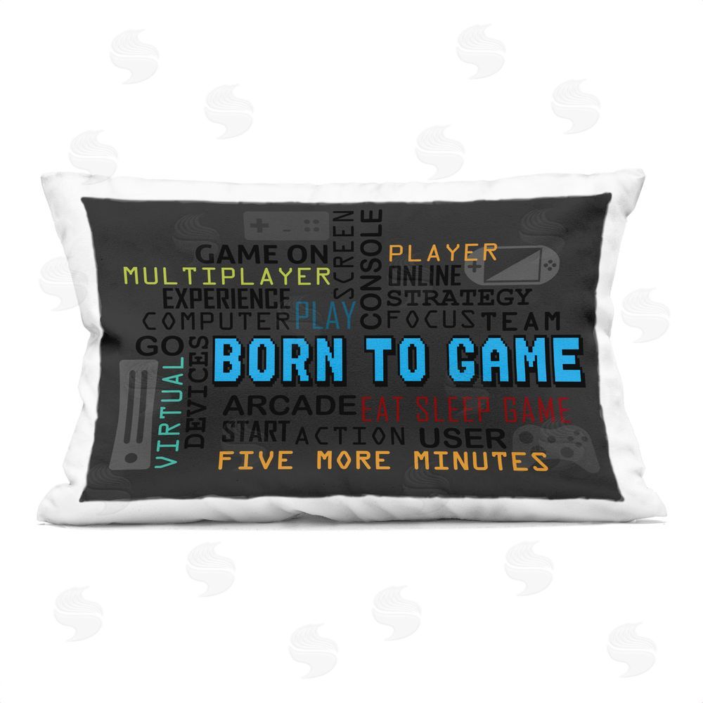 Kim Allen Born To Game Arcade Printed Throw Pillow
