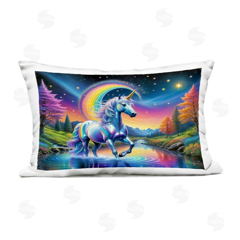 Tabz Jones Rainbow Prism Unicorn Outdoor Printed Throw Pillow