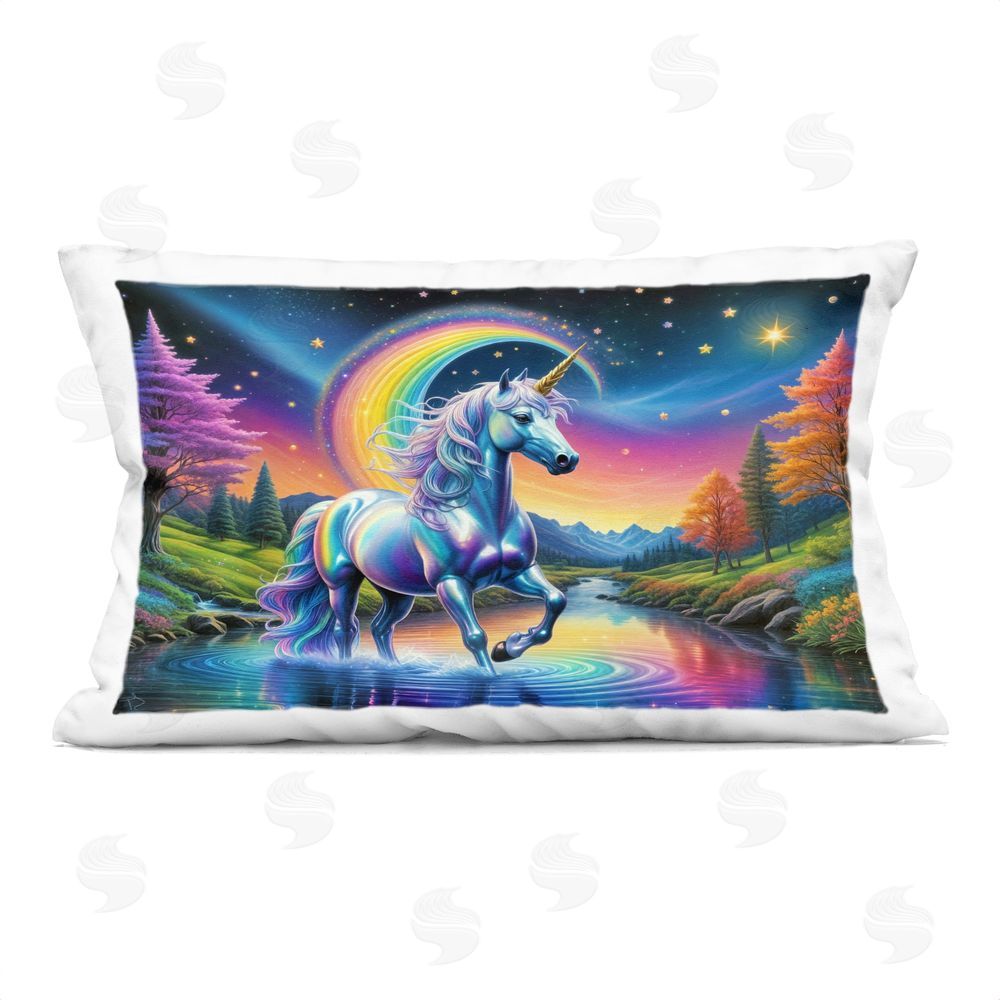 Tabz Jones Rainbow Prism Unicorn Printed Throw Pillow
