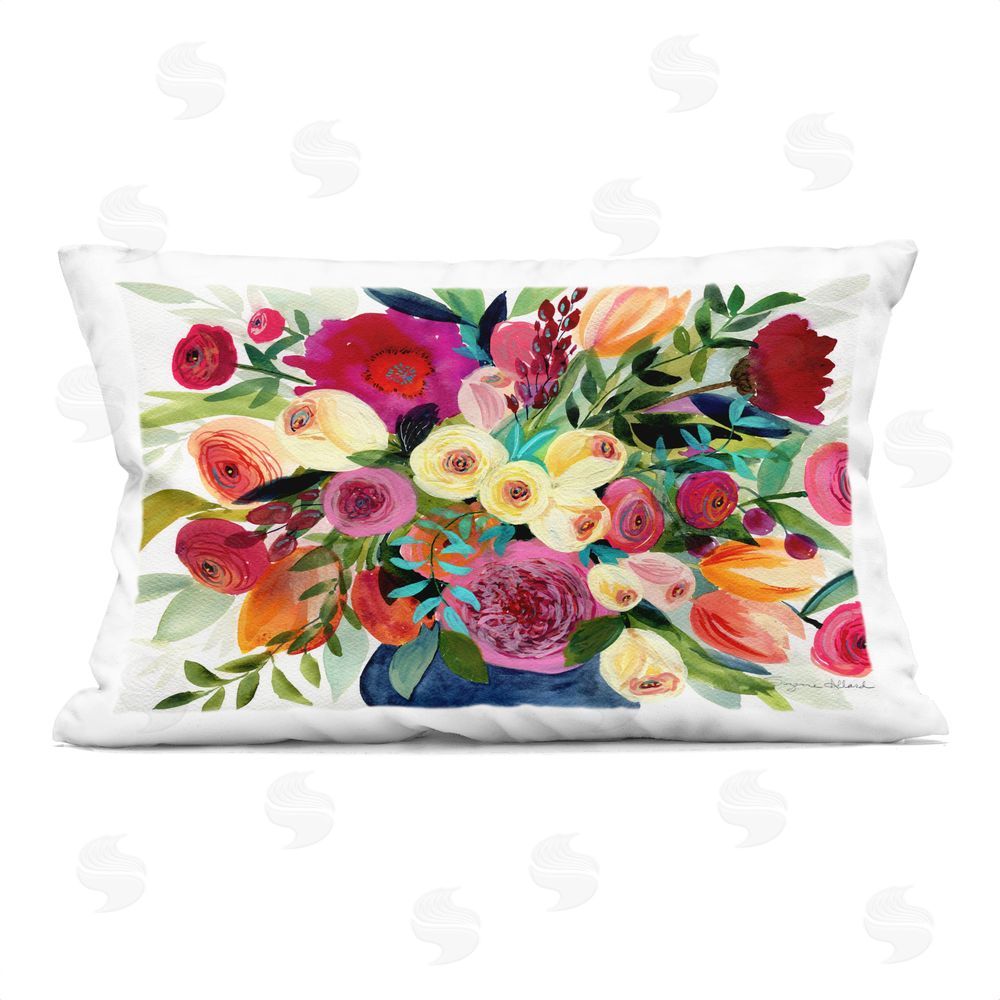 Suzanne Allard Morning Joy Bouquet Printed Throw Pillow