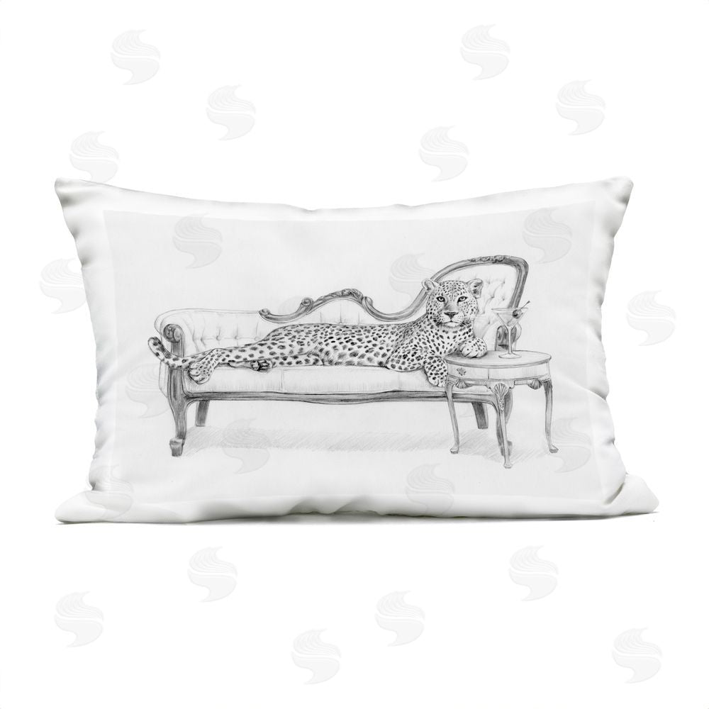 Victoria Barnes Lounging Beast Cheetah Outdoor Printed Throw Pillow