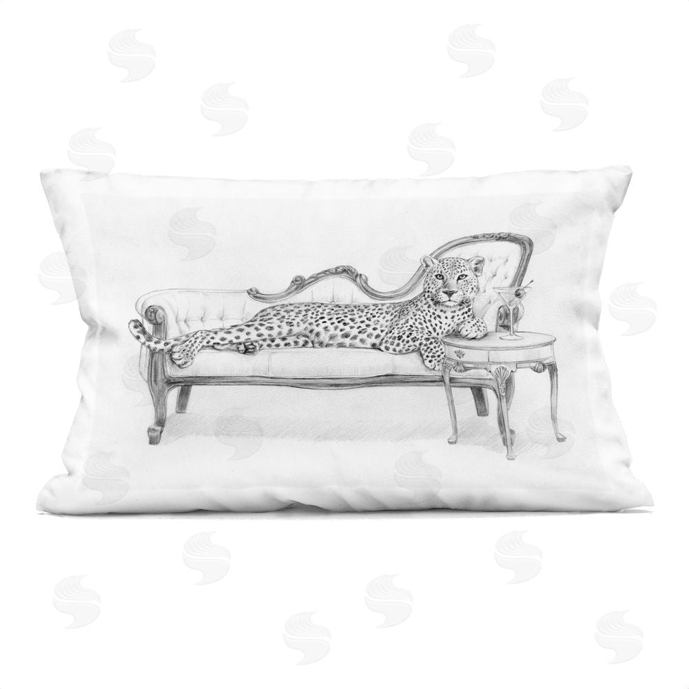 Victoria Barnes Lounging Beast Cheetah Printed Throw Pillow
