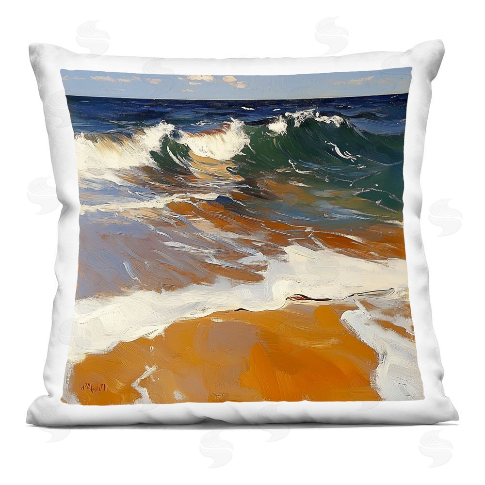Walker Noble Glassy Wave Break Printed Throw Pillow