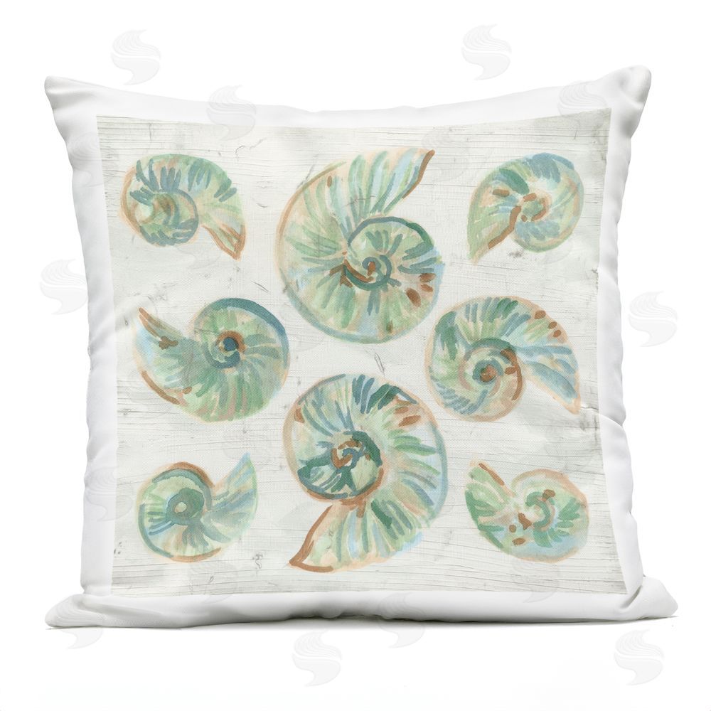 June Erica Vess Organic Saltwashed Shells Outdoor Printed Throw Pillow