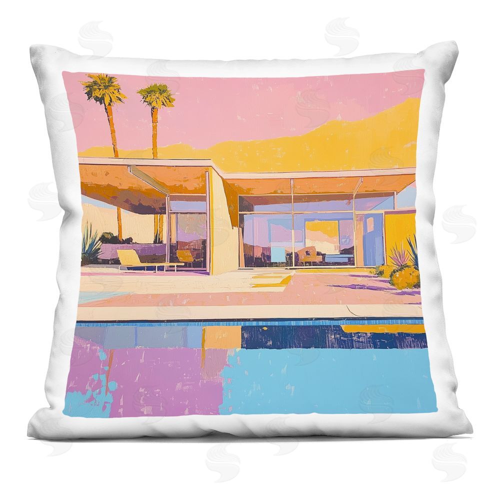 Walker Noble Vivid Villa at Sunset Printed Throw Pillow