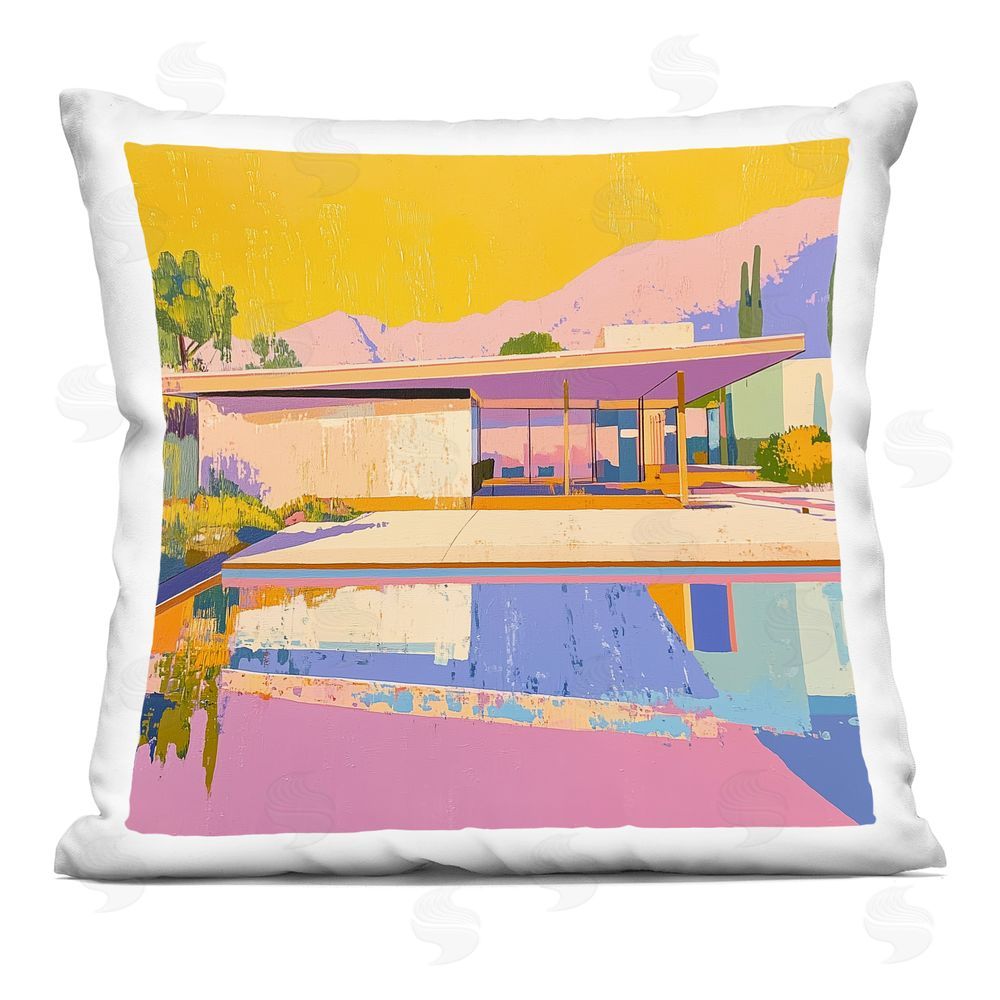 Walker Noble Vivid Case Study House Printed Throw Pillow