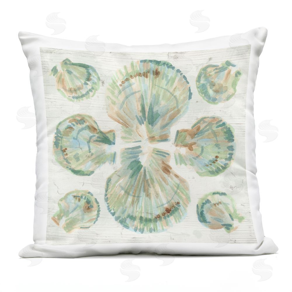 June Erica Vess Saltwashed Shells Symmetry Outdoor Printed Throw Pillow
