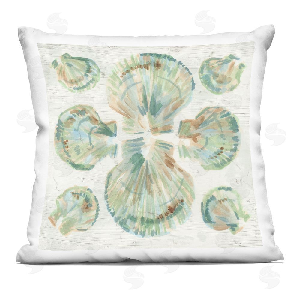 June Erica Vess Saltwashed Shells Symmetry Printed Throw Pillow