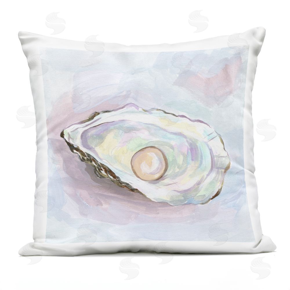 Melissa Wang Silent Opal Oyster Outdoor Printed Throw Pillow