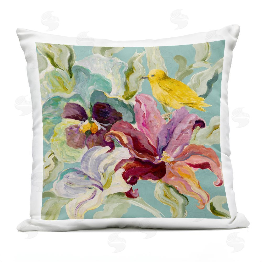 Lanie Loreth Lyrical Garden & Canary Outdoor Printed Throw Pillow