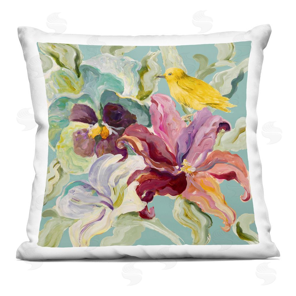 Lanie Loreth Lyrical Garden & Canary Printed Throw Pillow