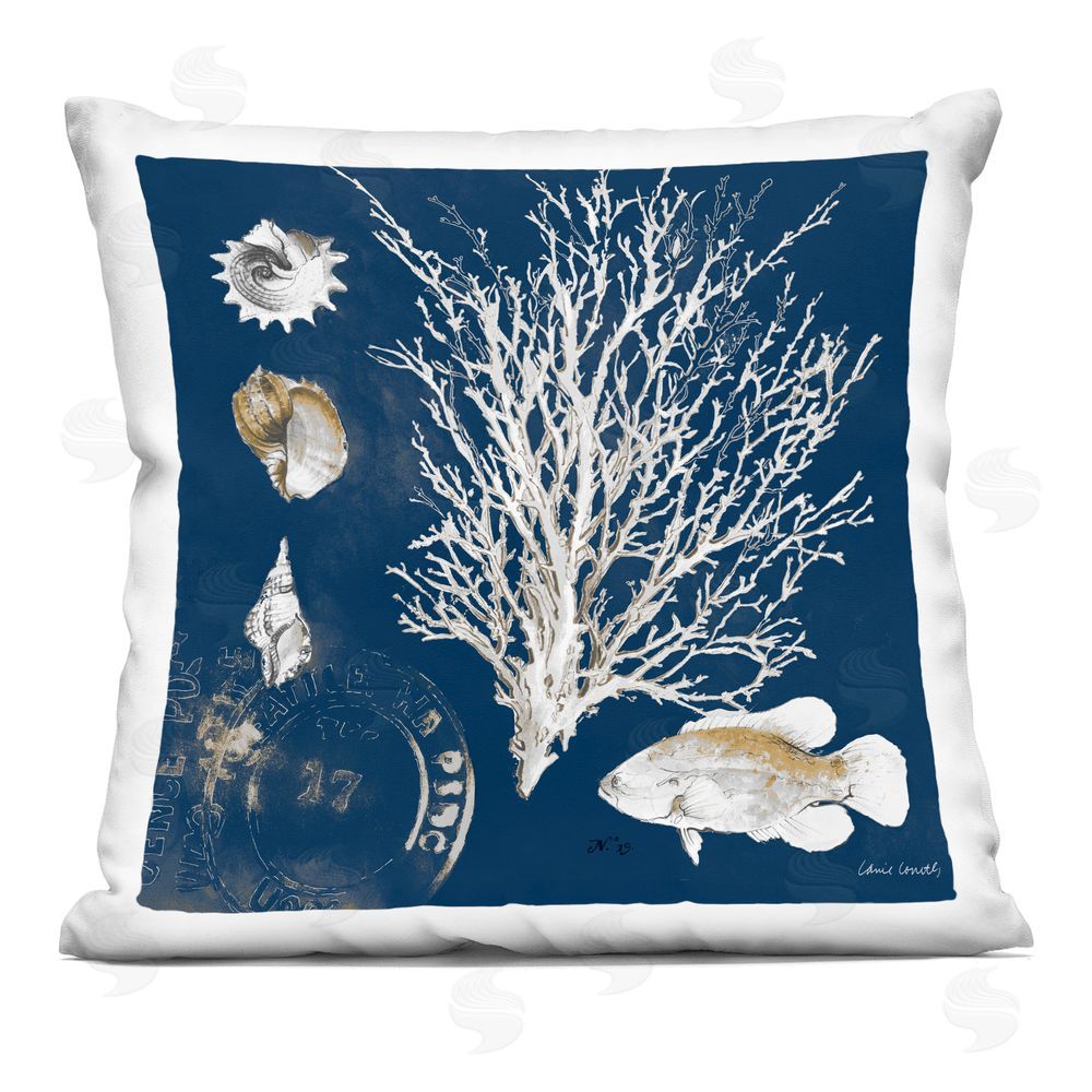 Lanie Loreth Oceanic Medley on Blue Printed Throw Pillow