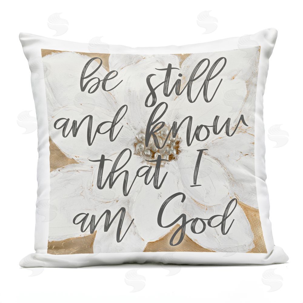 Lanie Loreth Know That I Am God Flower Outdoor Printed Throw Pillow