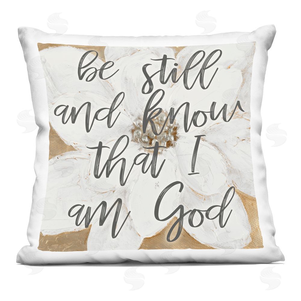 Lanie Loreth Know That I Am God Flower Printed Throw Pillow