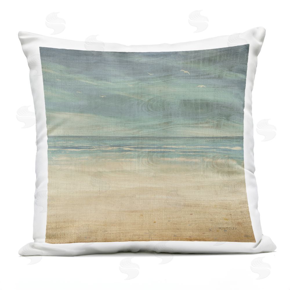 Dan Meneely Vintage Misty Coast Outdoor Printed Throw Pillow