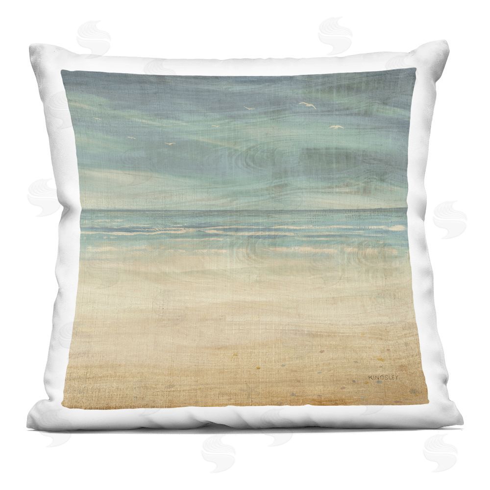Dan Meneely Vintage Misty Coast Printed Throw Pillow