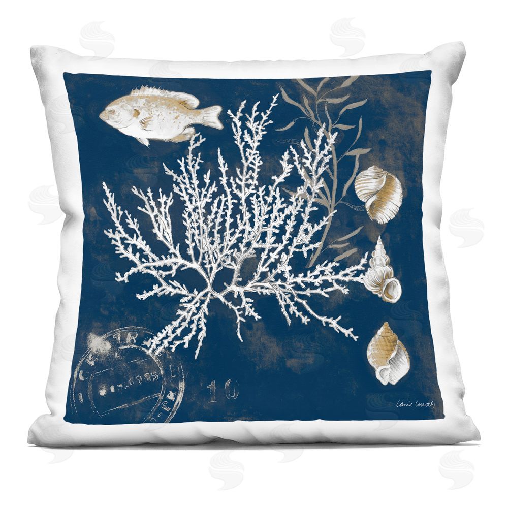 Lanie Loreth Coastal Medley on Blue Printed Throw Pillow