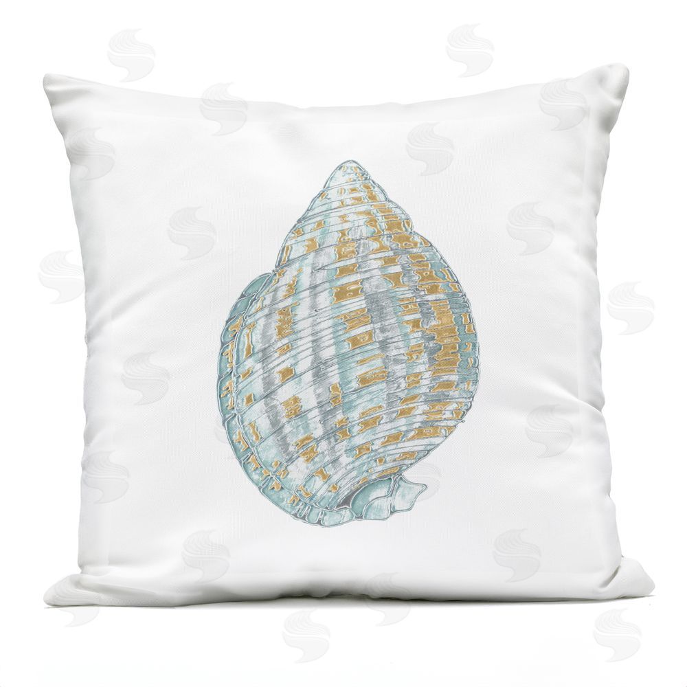 Lorenzo Collective Regal Shells Spiral Outdoor Printed Throw Pillow