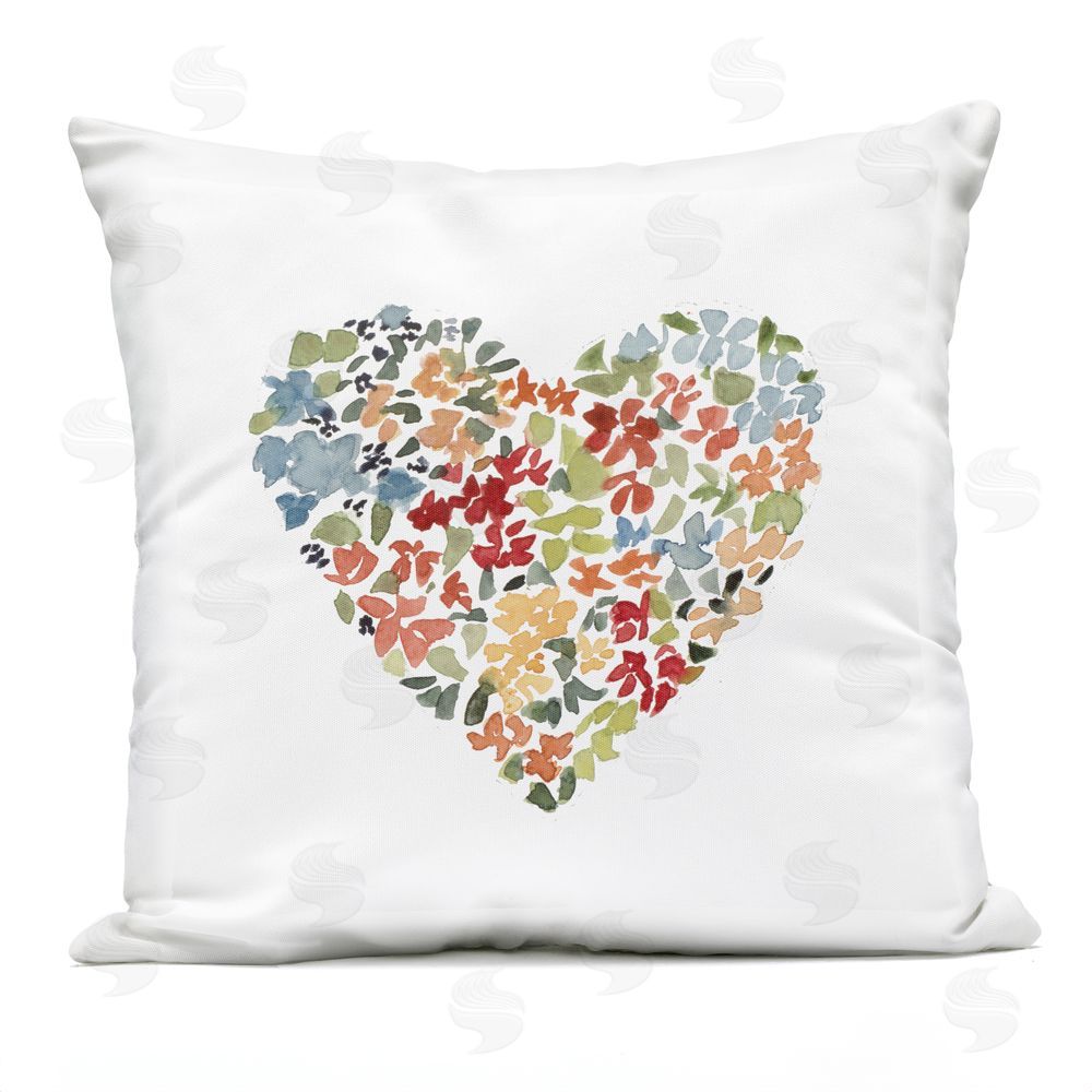 Lanie Loreth Blooming Heart Petals Outdoor Printed Throw Pillow