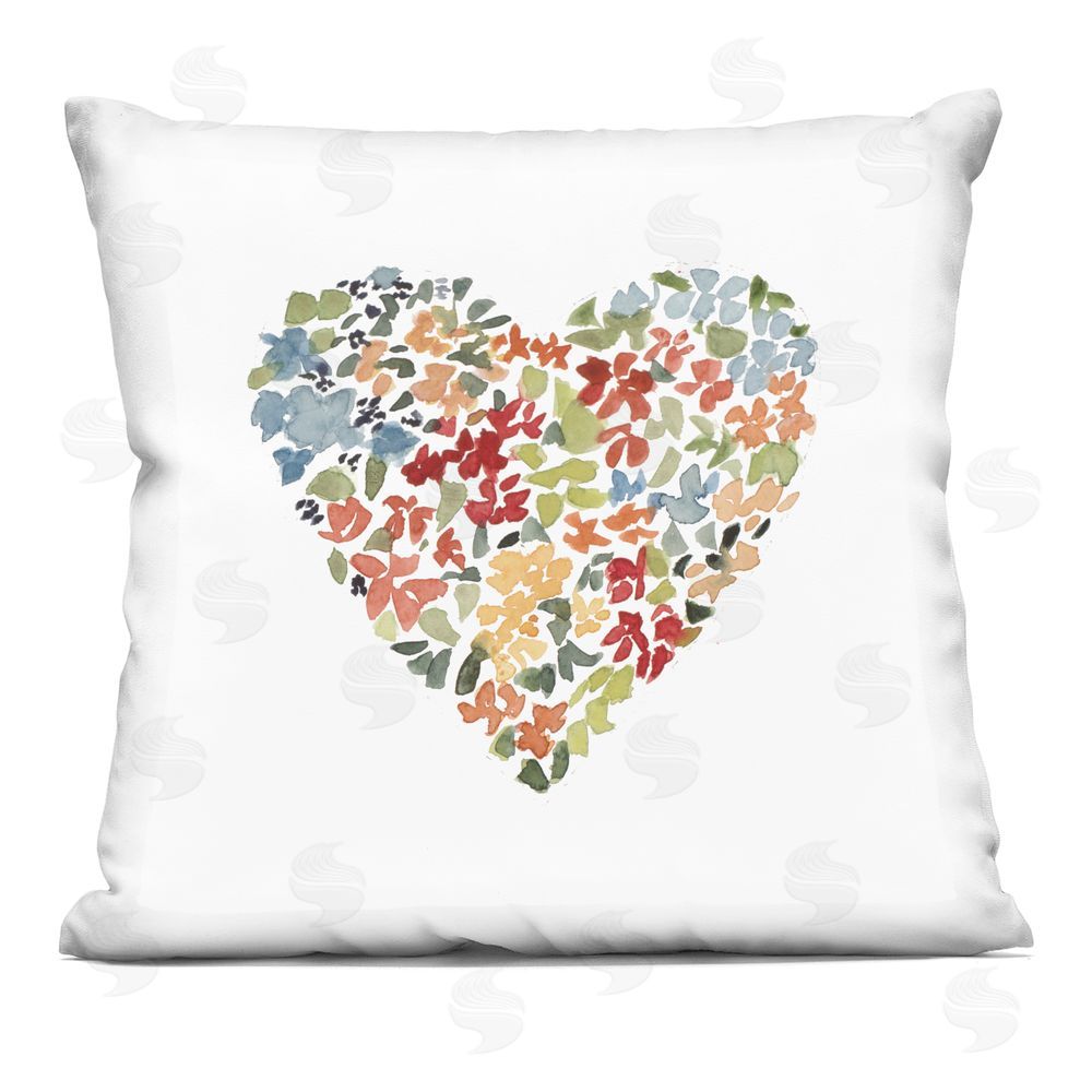 Lanie Loreth Blooming Heart Petals Printed Throw Pillow