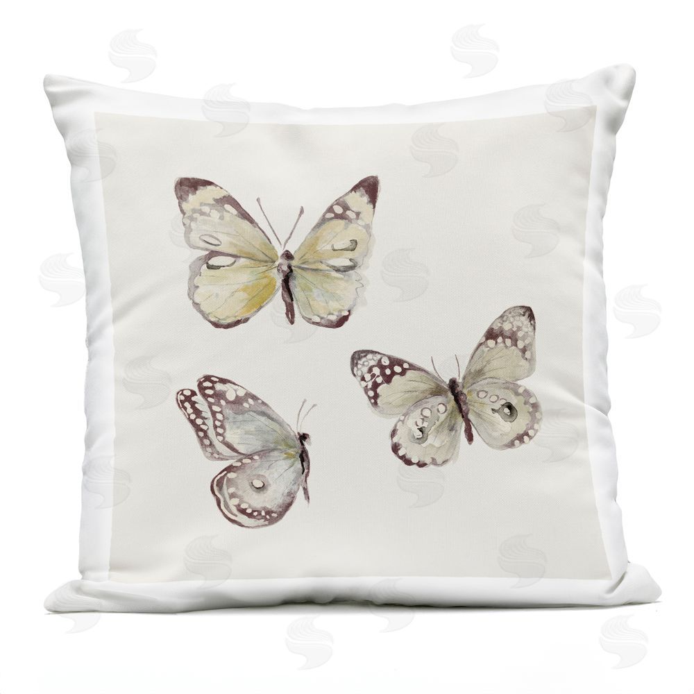 Patricia Pinto Isolated Butterflies Trio Outdoor Printed Throw Pillow
