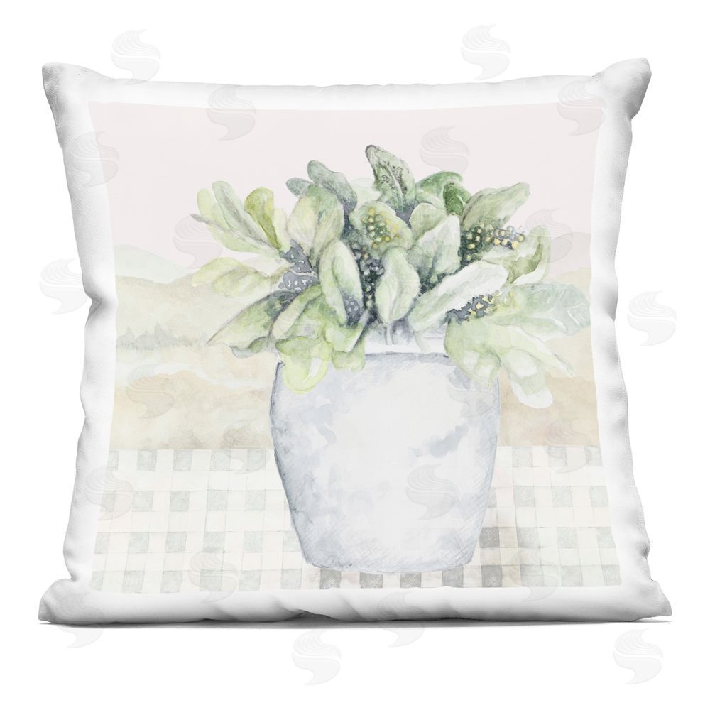 Janice Gaynor Subdued Garden Plant Printed Throw Pillow