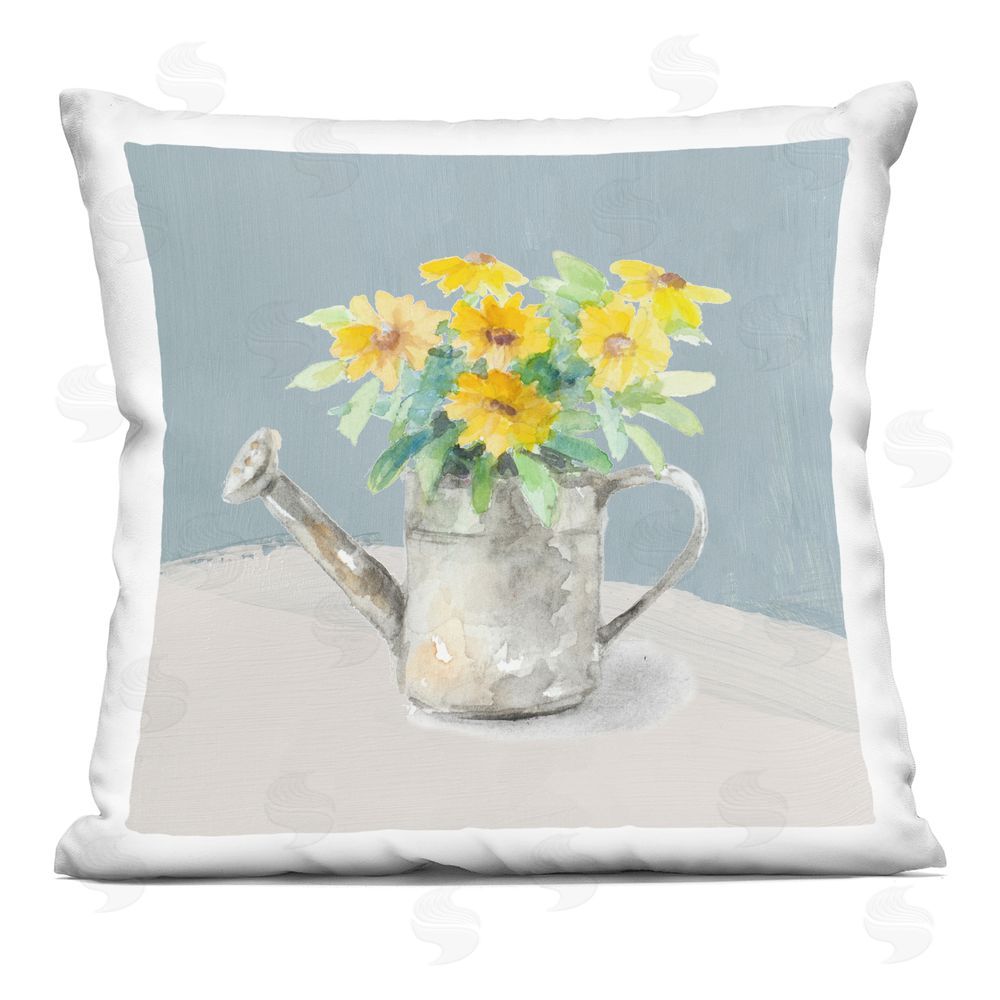 Lanie Loreth Florals In Watering Can Printed Throw Pillow