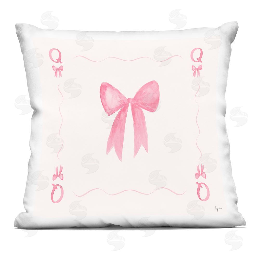 Lucille Price Queen Of Bows Card Printed Throw Pillow