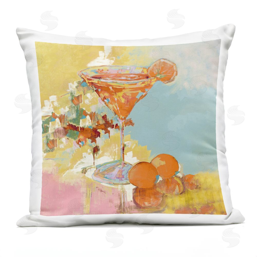 Jane Slivka Summer Citrus Martini Outdoor Printed Throw Pillow