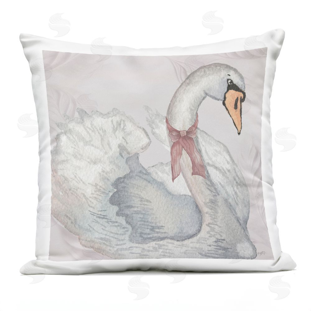 Elizabeth Medley Subdued Classic Swan Outdoor Printed Throw Pillow