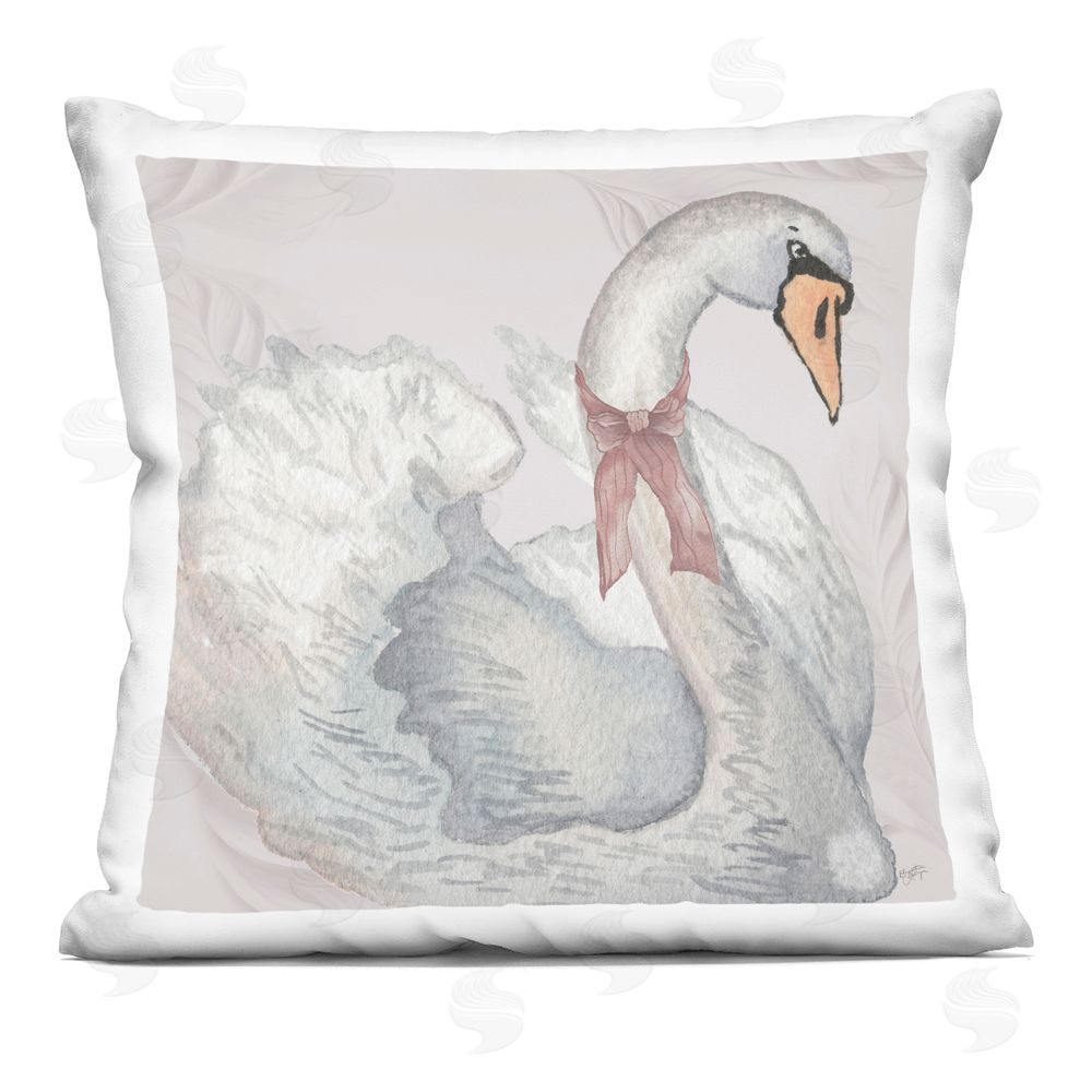Elizabeth Medley Subdued Classic Swan Printed Throw Pillow
