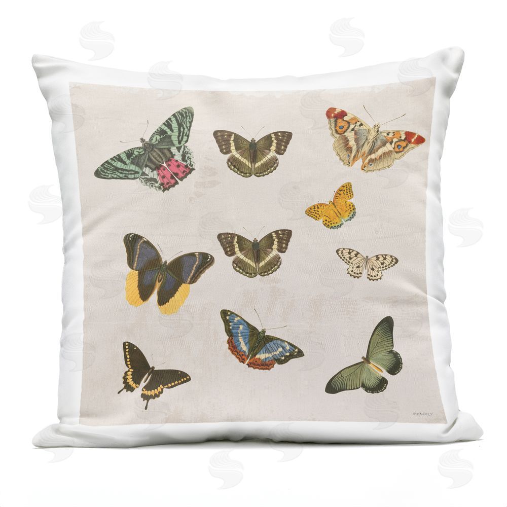 Dan Meneely Vintage Butterflies in Multiples Outdoor Printed Throw Pillow