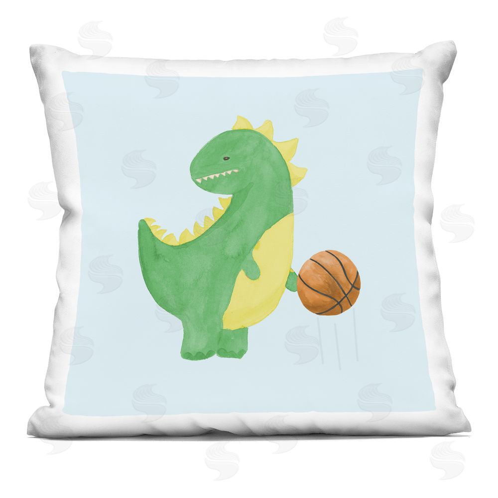 Lucille Price Baby Dino & Basketball Printed Throw Pillow