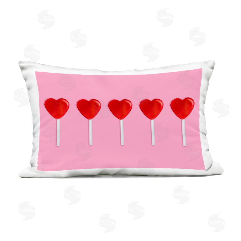 LISH Creative Valentine's Heart Pops Lumbar Outdoor Quick-Dry Polyester Throw Pillow
