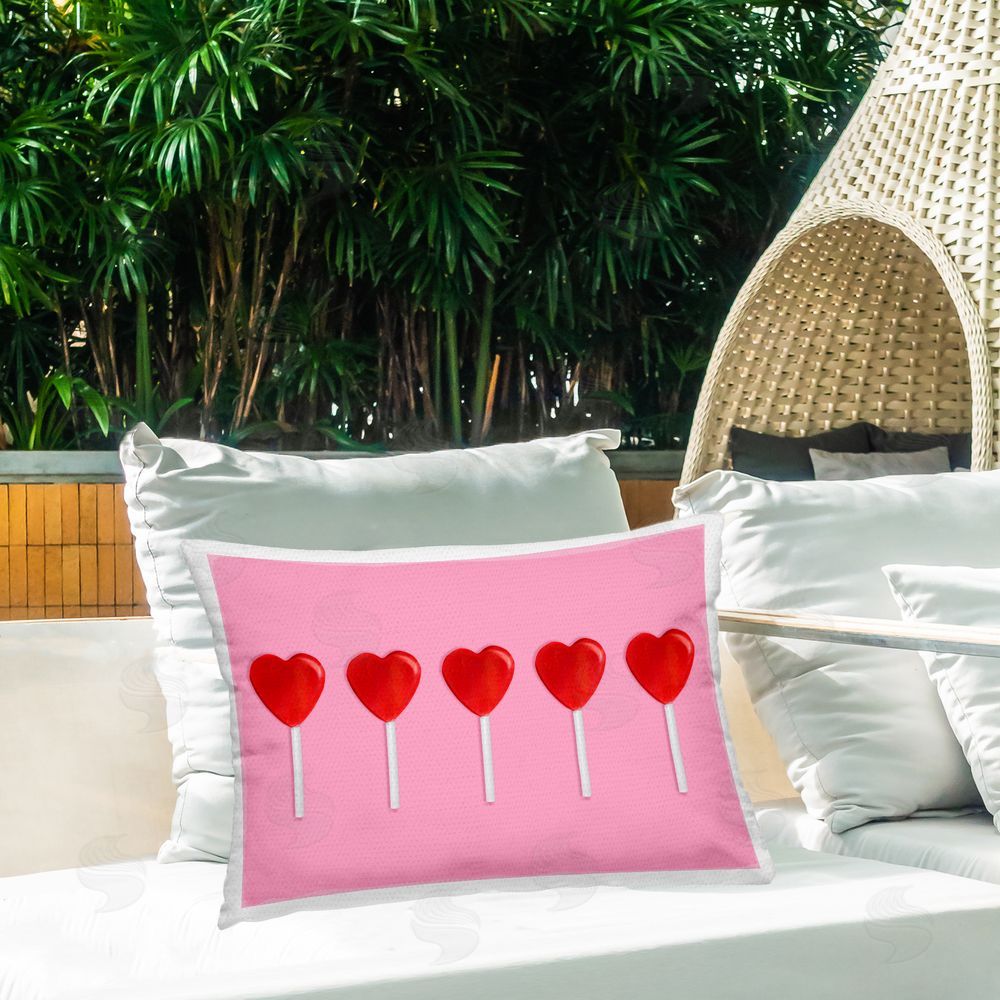 LISH Creative Valentine's Heart Pops Lumbar Outdoor Quick-Dry Polyester Throw Pillow on Seat