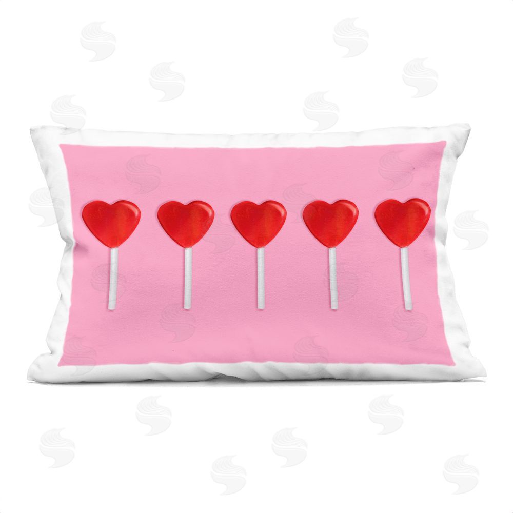 LISH Creative Valentine's Heart Pops Square Outdoor Quick-Dry Polyester Throw Pillow