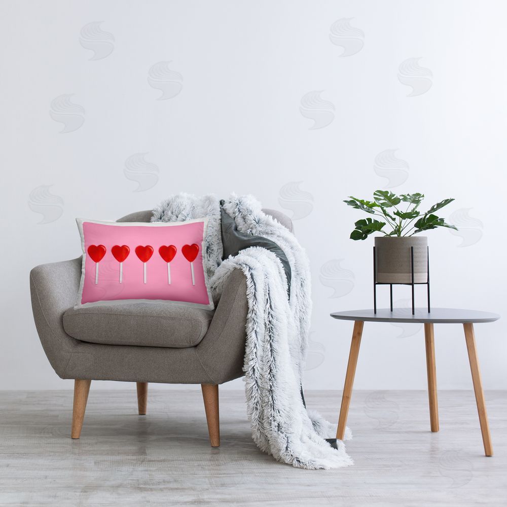 LISH Creative Valentine's Heart Pops Square Outdoor Quick-Dry Polyester Throw Pillow on Seat