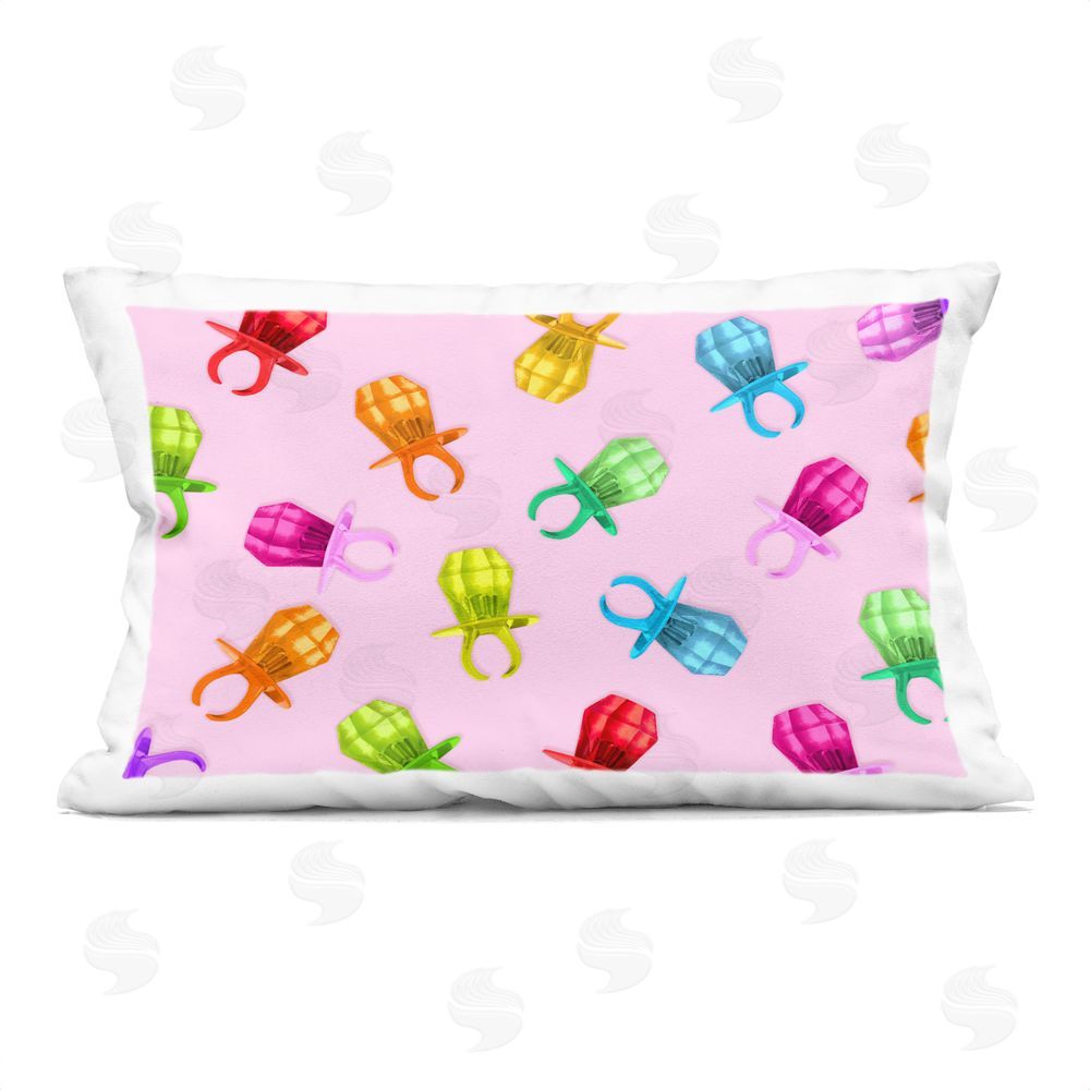 LISH Creative Candy Gem Ring Party Pattern Printed Lumbar Throw Pillow