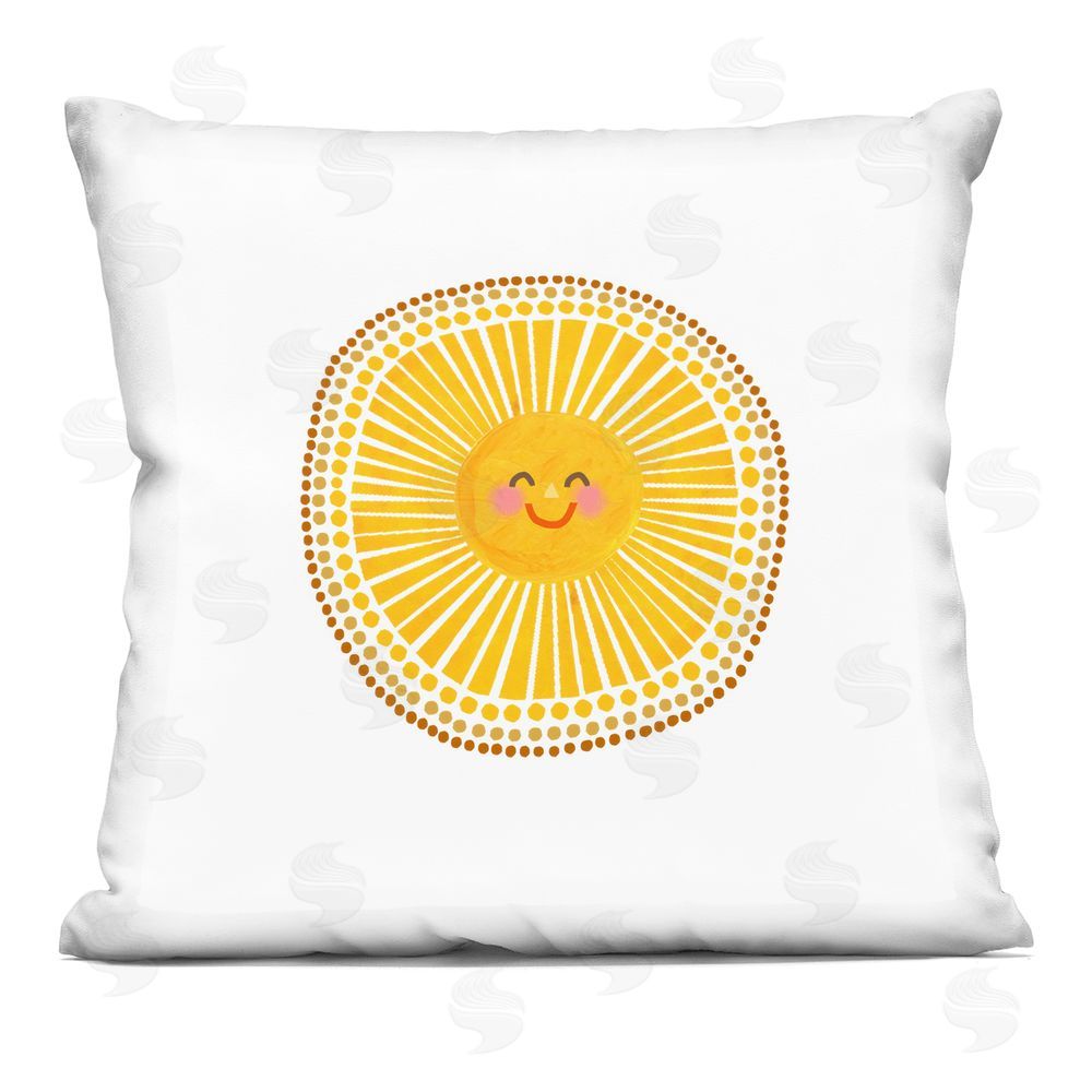 Katherine Herrell Studio Yellow Sun's Smile Square Printed Throw Pillow