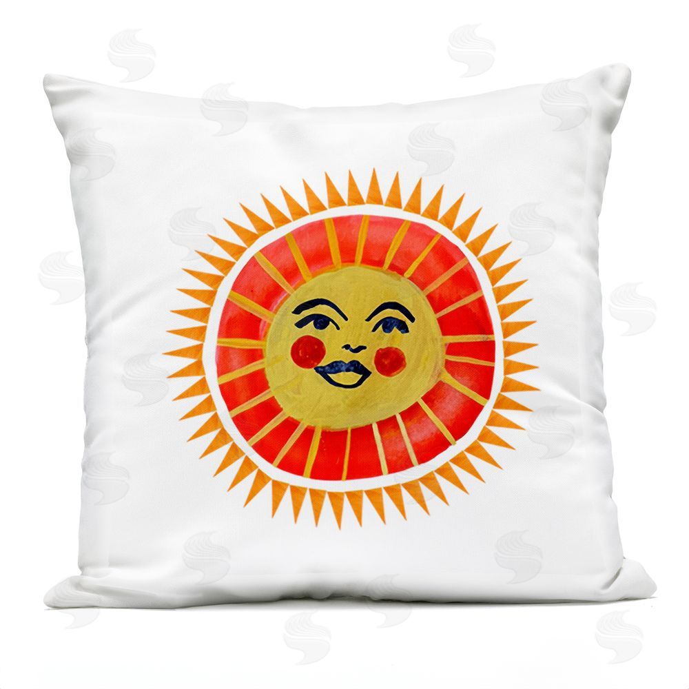Katherine Herrell Studio Cheerful Boho Sun Outdoor Square Printed Throw Pillow