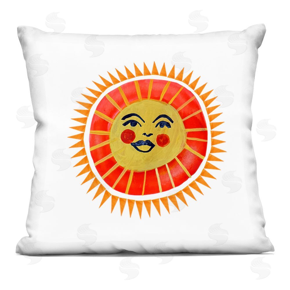 Katherine Herrell Studio Cheerful Boho Sun Square Printed Throw Pillow