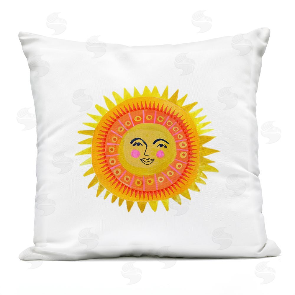 Katherine Herrell Studio Eccentric Bohemian Sun Outdoor Square Printed Throw Pillow