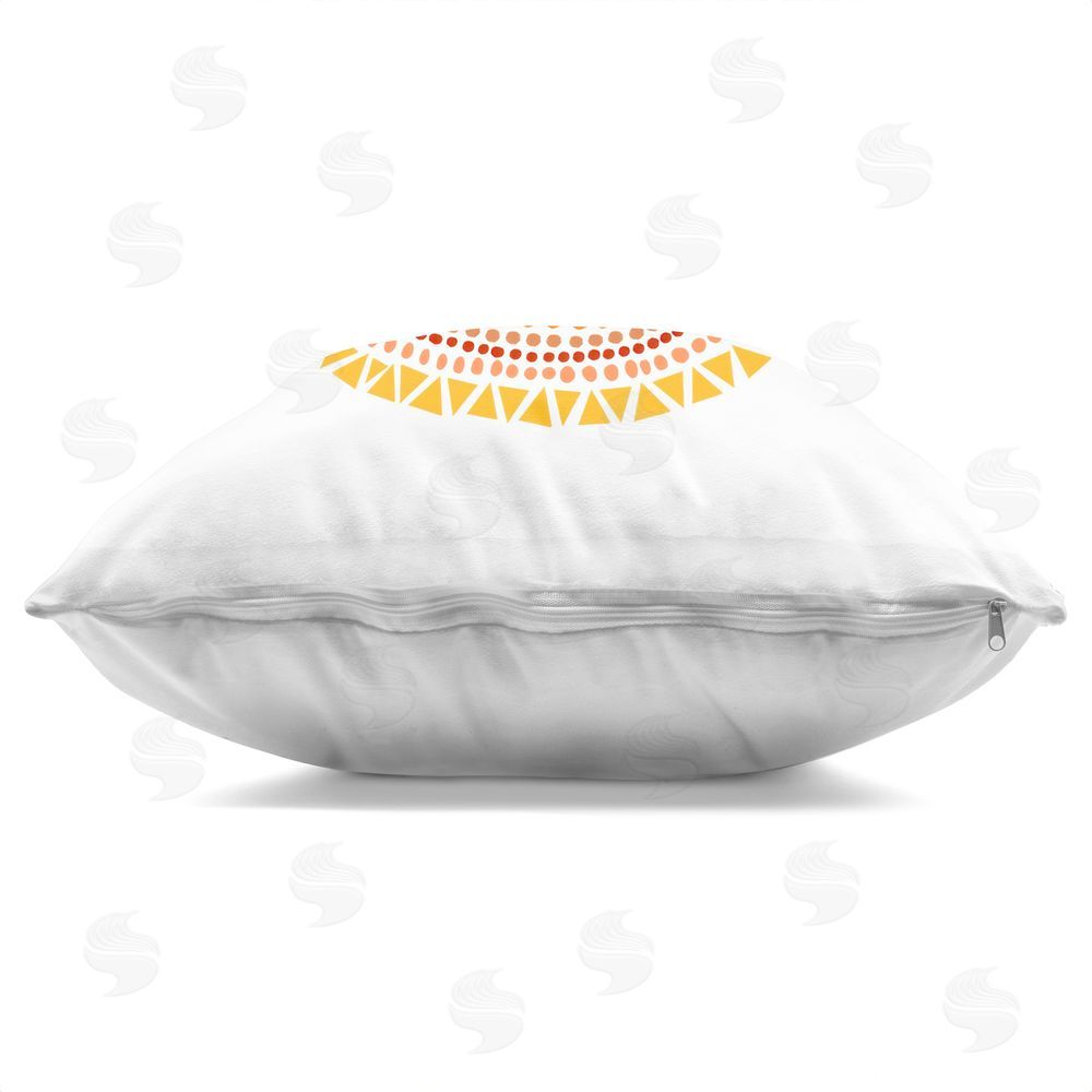 Katherine Herrell Studio Patterned Medallion Sun Square Printed Throw Pillow Side View with Zipper Detail