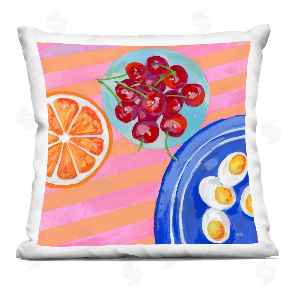 Rachael Reese Summer Snacks Picnic Blanket Square Printed Throw Pillow