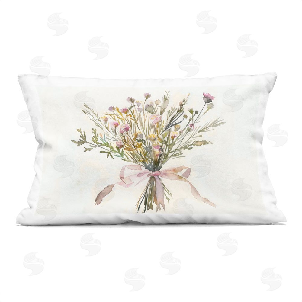 Creative Studio Bouquet of Wildflowers with Bow Printed Lumbar Throw Pillow