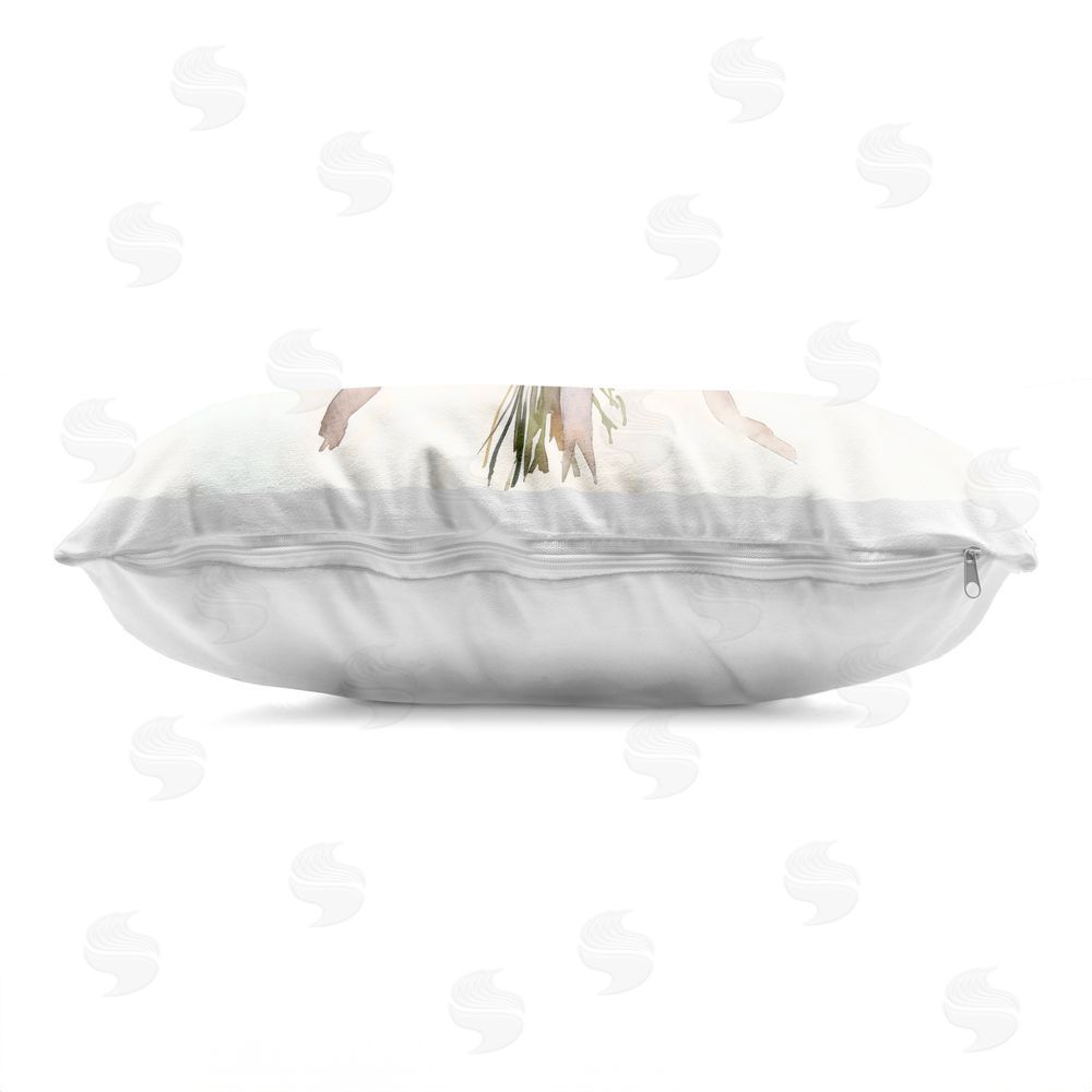 Creative Studio Bouquet of Wildflowers with Bow Printed Lumbar Throw Pillow Side View with Zipper Detail