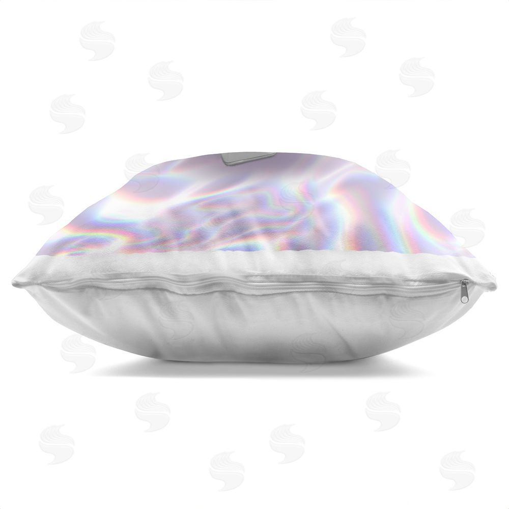 Matthew Piotrowicz Iridescent Icon Lipstick Indoor Plush Polyester Square Throw Pillow Zipper Detail